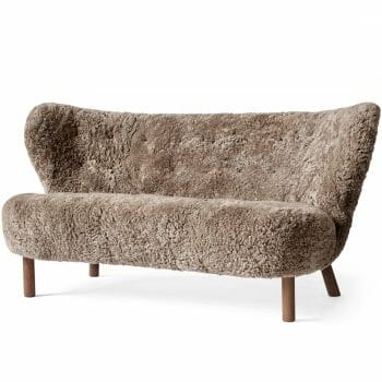 &tradition Little Petra lounge chair +Pouf sheepskin Sahara brown 