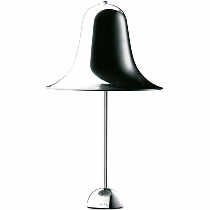 The Pantop table lamp in chrome by Verner Panton. Today, the table lamp is made by verpan from Denmark.