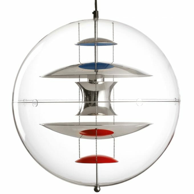 The VP Globe pendant from the Danish designer Verner Panton. The pendant luminaire is built today by Verpan from Denmark.